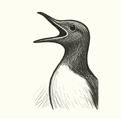 An icon illustrating a bird that is vocalizing.