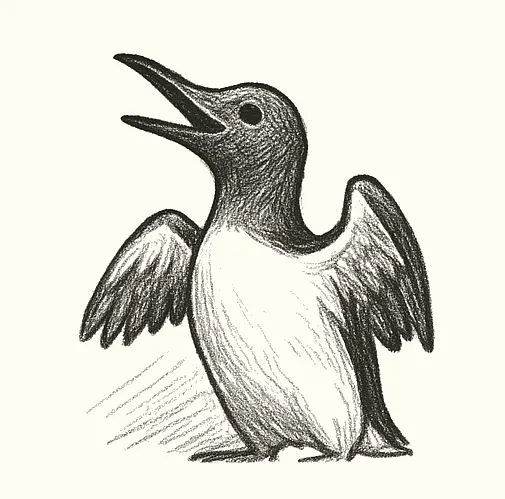 An icon illustrating a frog that is vocalizing.